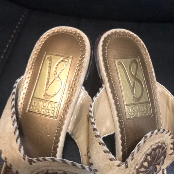 Victoria Spenser Sandals in Tan/Beige Heels - Picture 2 of 9